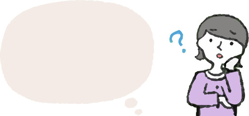 Upper body of woman wearing a dress face and pose with Speech Balloon