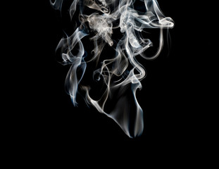 movement of smoke on black background