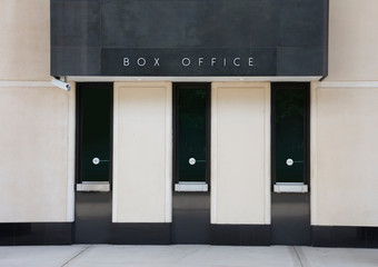 Generic box office ticket windows at theater for plays movies and shows with three windows - 282173908