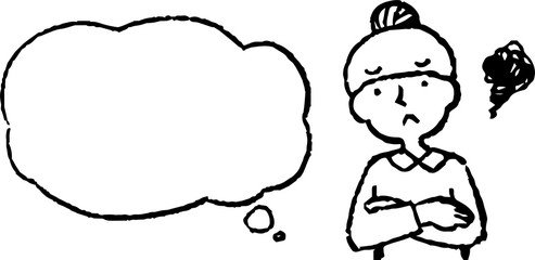 Upper body of woman face and pose with Speech Balloon