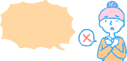 Upper body of woman face and pose with Speech Balloon