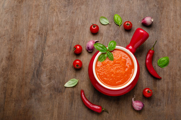 Homemade vegetable red sauce