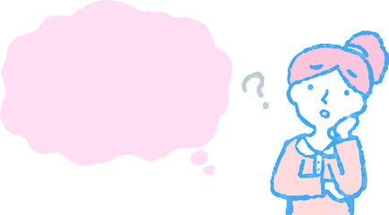 Upper body of woman face and pose with Speech Balloon