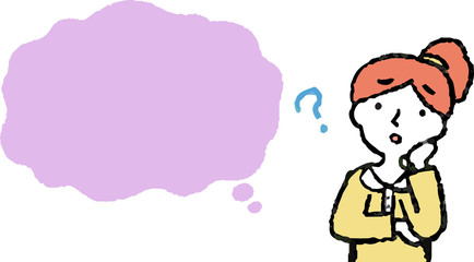 Upper body of woman face and pose with Speech Balloon