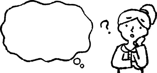 Upper body of woman face and pose with Speech Balloon