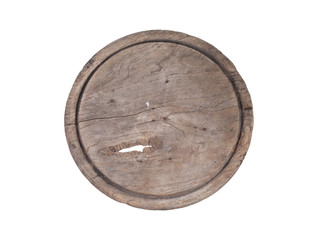 Thai vintage wooden tray isolated on white background