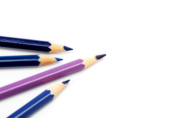 Close-Up Of Colored Pencils ON White