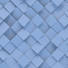 Fototapeta na wymiar Seamless pattern of blue rhombs 3D render