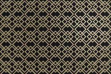 gold pattern on black background, abstract 3d render wallpaper