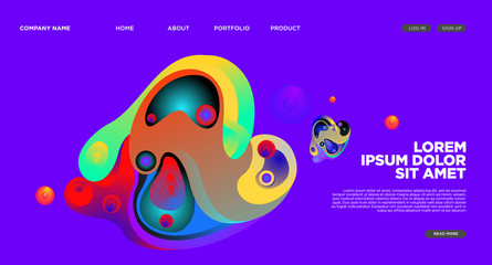 Website Landing Page Background with Abstract Fluid Style
