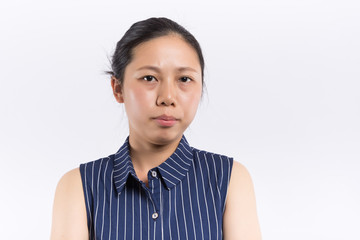Unhappy Business Woman Waiting in Empty Conference Room. Sad female manager waiting of employees in...