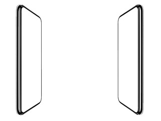 Smartphone similar to iphone xs max with blank white screen for Infographic Global Business Marketing Plan , mockup model similar to iPhonex isolated Background of ai digital investment economy. HD