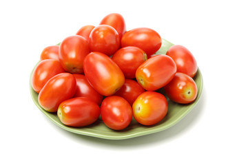 cherry tomatoes on white background 