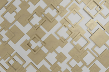 abstract 3d render wallpaper, gold pattern on white background	