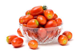 cherry tomatoes on white background 