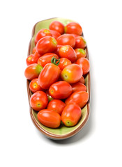 cherry tomatoes on white background 