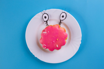 pink cookie as funny character