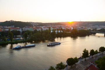 Naklejka premium Sunset in Pague