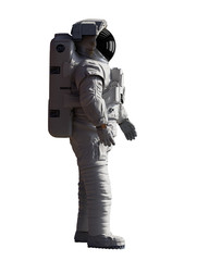 astronaut standing, isolated on white background