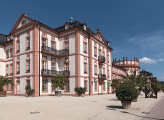 Fototapeta na wymiar the baroque palace on the banks of the rhine river wiesbaden biebrich germany