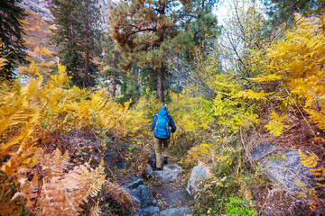 Hike in autumn season