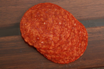 slices of chorizo from Pamplona
