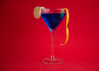 blue lagoon cocktail in glass