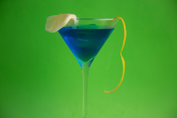 blue lagoon cocktail in glass