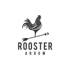 Fototapeta na wymiar Rooster Arrow Logo Design Template Inspiration - Vector