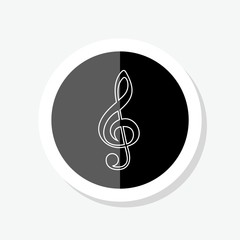 Music violin clef sign. G-clef. Treble clef sticker