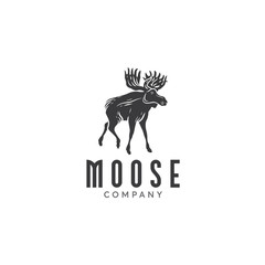 Moose Logo Design Template Inspiration - Vector