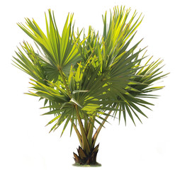 young Betel palm on isolate background and clipping path