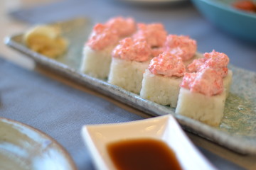 sushi on plate