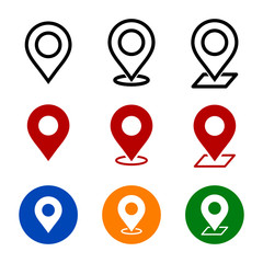 Map pin vector icon set. Map pin concept for logo element web and mobile