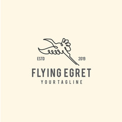 Flying Egret Logo Design Template Inspiration - Vector