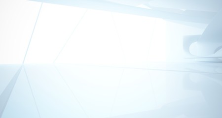 White smooth abstract architectural background. 3D illustration and rendering