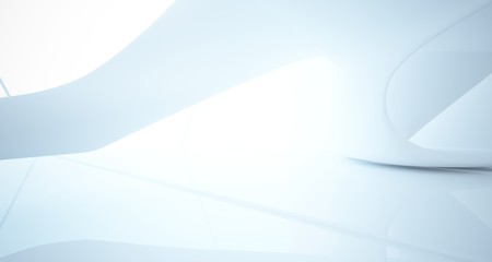 White smooth abstract architectural background. 3D illustration and rendering