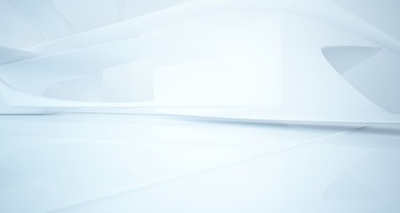 White smooth abstract architectural background. 3D illustration and rendering