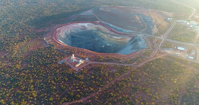 Sunset over mining pit, Australia