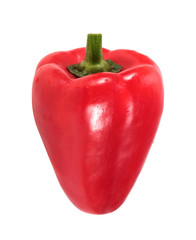 red bell pepper or capsicum isolated on white background with clipping path.
