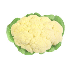 Cauliflower isolated on white background with clipping path