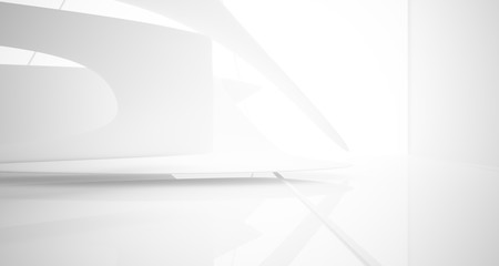 White smooth abstract architectural background. 3D illustration and rendering