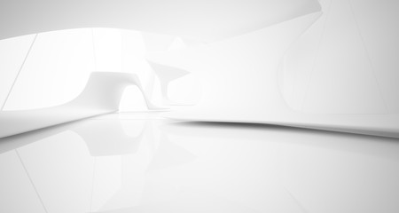 White smooth abstract architectural background. 3D illustration and rendering