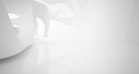 White smooth abstract architectural background. 3D illustration and rendering
