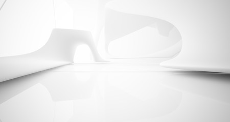 White smooth abstract architectural background. 3D illustration and rendering