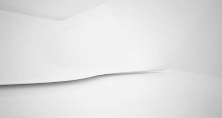 White smooth abstract architectural background. 3D illustration and rendering