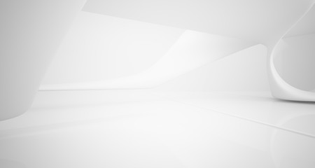 White smooth abstract architectural background. 3D illustration and rendering