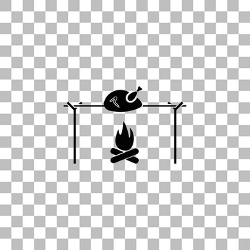 Skewer Chicken Icon Flat