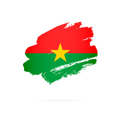 Fototapeta premium Flag of Burkina Faso. Brush strokes are drawn by hand.