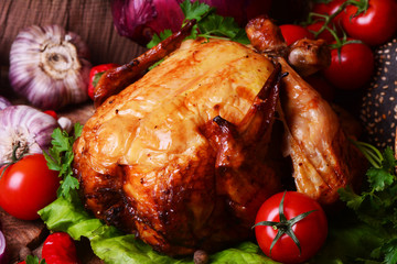 Fried chicken with vegetables